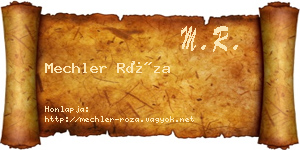Mechler Róza névjegykártya